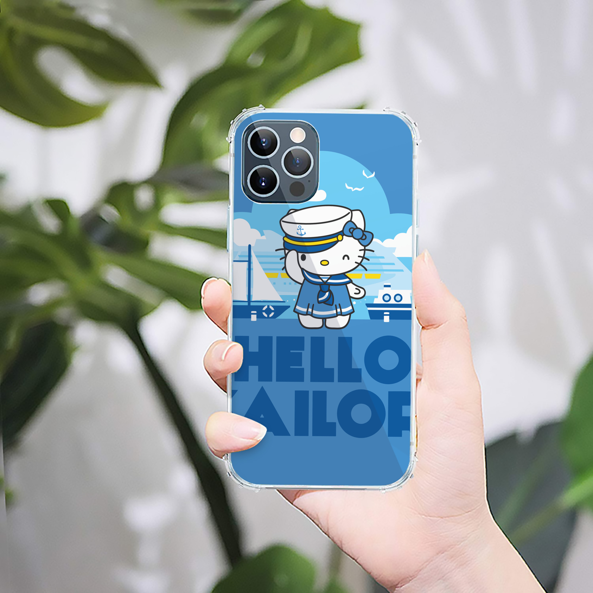 （画像用） Hello Kitty ハローキティ 【iPhone 12シリーズ対応】透明スマホケース（クリアソフトケース）